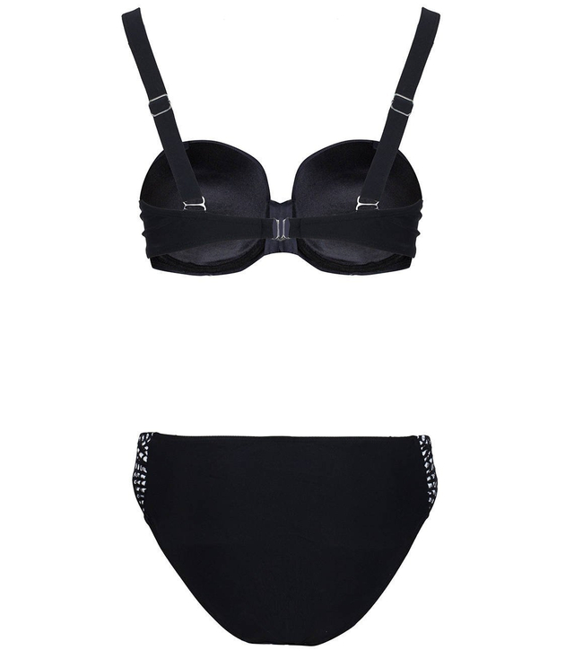 Černobílé dvoudílné plavky ze síťoviny