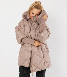 Zimní oversize bunda s kapucí a kožešinou NORDIC PUFF