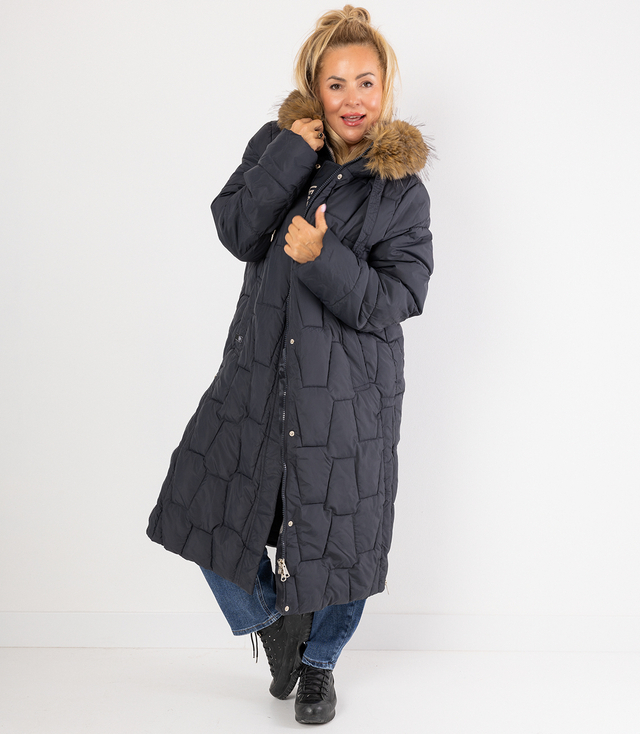 Dlouhá prošívaná zimní bunda URBAN LONG PUFF PLUS SIZE