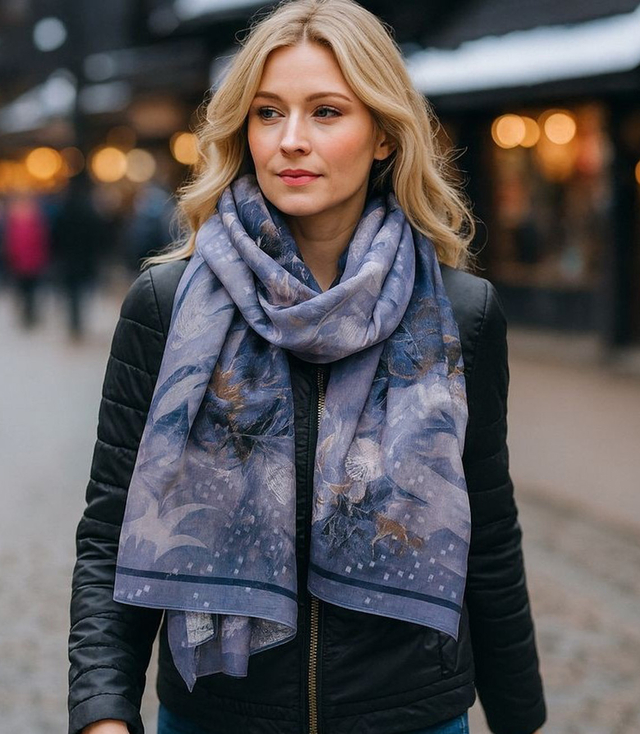 Dámský vzorovaný šátek 70x180