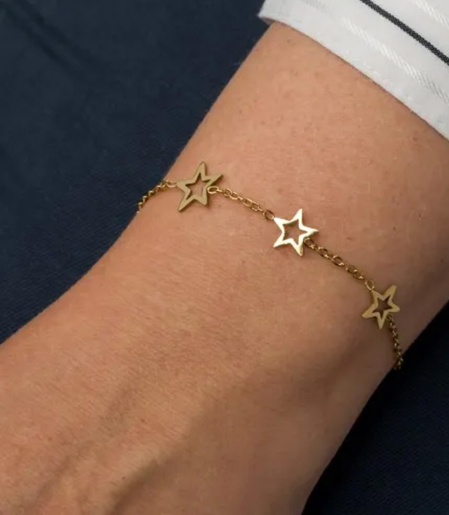 Elegantní zlatý dámský náramek z oceli