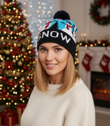 Zimní vánoční čepice s bambulí - ideální pro preze