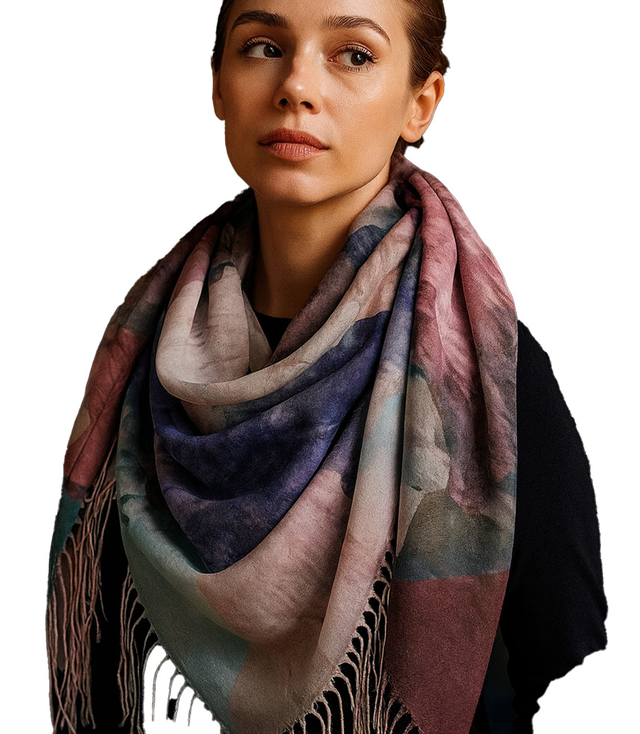 Dámský šátek s květinovým vzorem 100x100