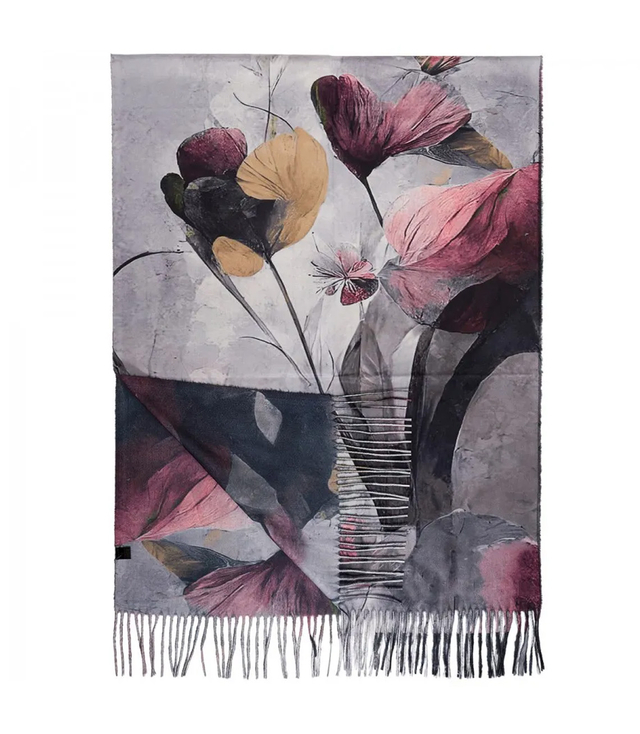 Dámský čtvercový šátek s třásněmi AGRAFKA