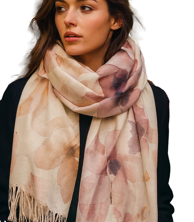 Dámská šála s květinovým vzorem 180x70