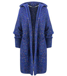 Dlouhý tlustý svetr CARDIGAN bufetový rukáv