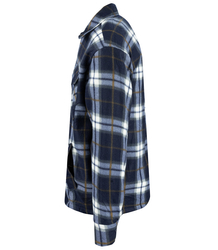 Teplá fleecová kostkovaná pánská košile zateplená kožešinou