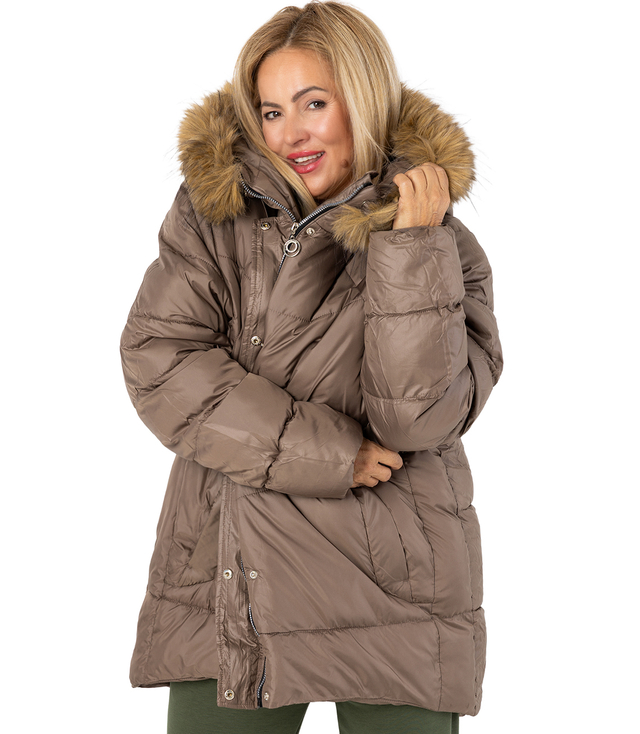 Teplá zimní bunda s kožešinovou kapucí URBAN EXPLORER PLUS SIZE