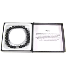 Pánský náramek onyx matné kuličky 8 mm krabička