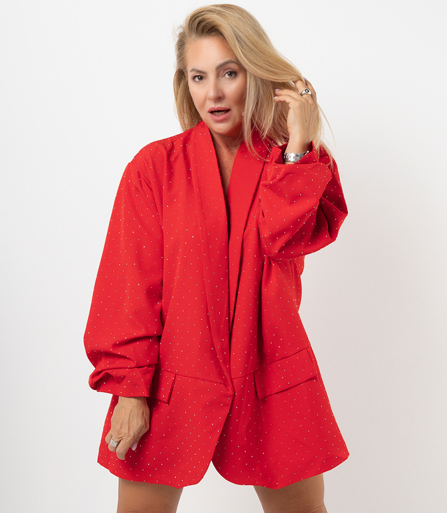 Oversize bunda zdobená krystaly STARDUST