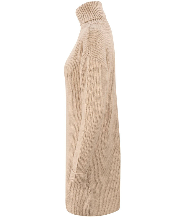 Jednobarevný pletený svetr šaty GOLF