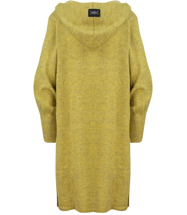 Dlouhý tlustý svetr CARDIGAN bufetový rukáv