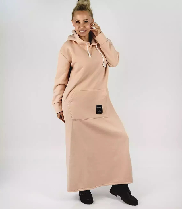 Dlouhé mikinové oversize šaty