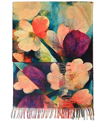 Šál střapec teplý květinový měkký hladký 180x70 cm