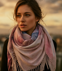 Dámský šátek s květinovým vzorem 100x100