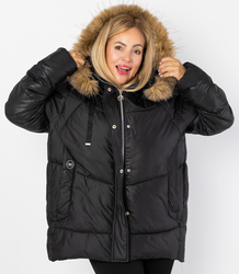 Teplá zimní bunda s kožešinovou kapucí URBAN EXPLORER PLUS SIZE