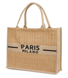 Nákupní taška PARIS MILANO pletená letní plážová taška velká ekologická taška
