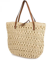 Ažurová boho taška na léto s podšívkou a zipem