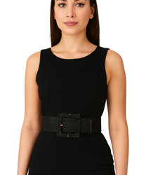 Pletený dámský opasek s velkou sponou