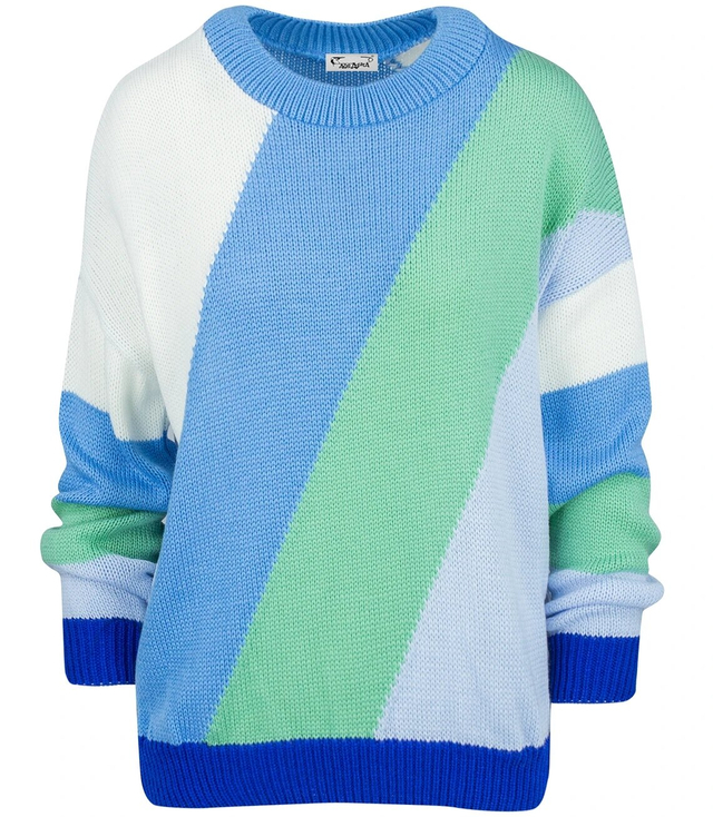Dámský svetr LINDA s barevnými keprovými pruhy
