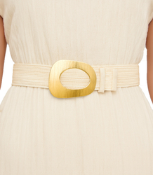 Pletený dámský opasek s velkou sponou