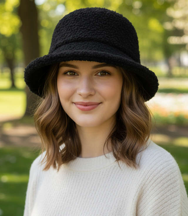 Dámský klobouk z měkké plyšové látky