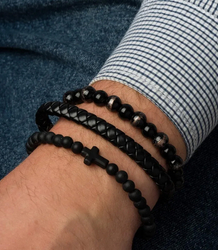 Sada pánských náramků z přírodního kamene