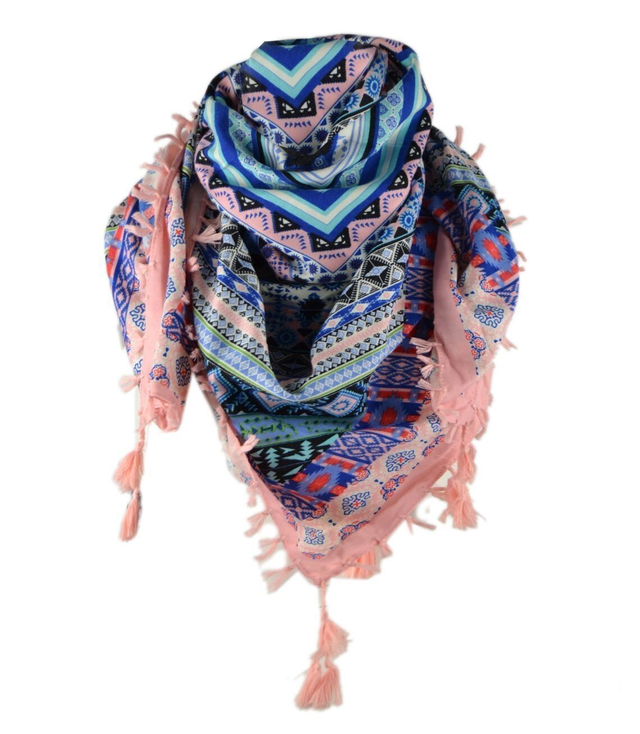 ETNO lidový šátek s geometrickým vzorem
