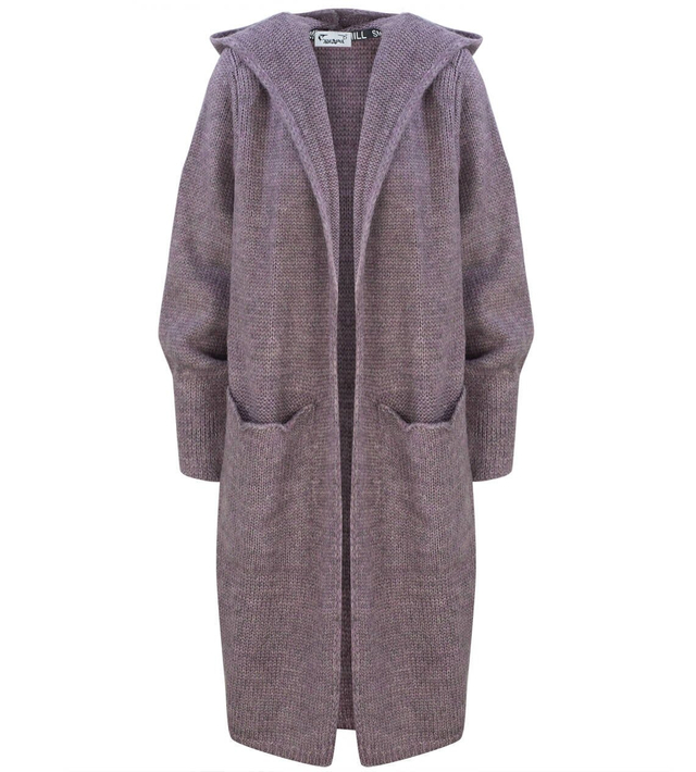 Dlouhý tlustý svetr CARDIGAN bufetový rukáv