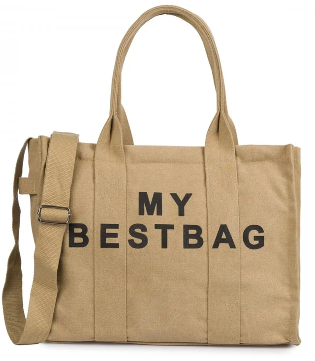 Velká jednobarevná nákupní taška s nápisem "My Bestbag