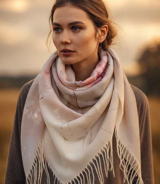 Dámská šála s květinovým vzorem 180x70