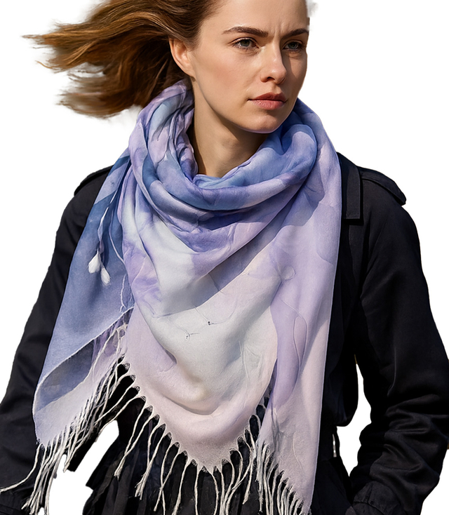 Dámská šála s květinovým vzorem 180x70