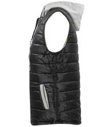 Dámská krátká vesta bez rukávů s kapucí