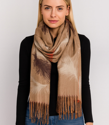 Šál střapec teplý květinový vzor měkký hladký 180x70 cm