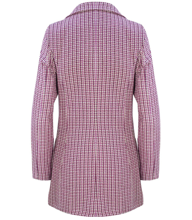 Dlouhé dvouřadé kostkované sako TWEED