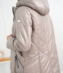 Dámská teplá přechodná bunda s kapucí Elegantní podzimní růže