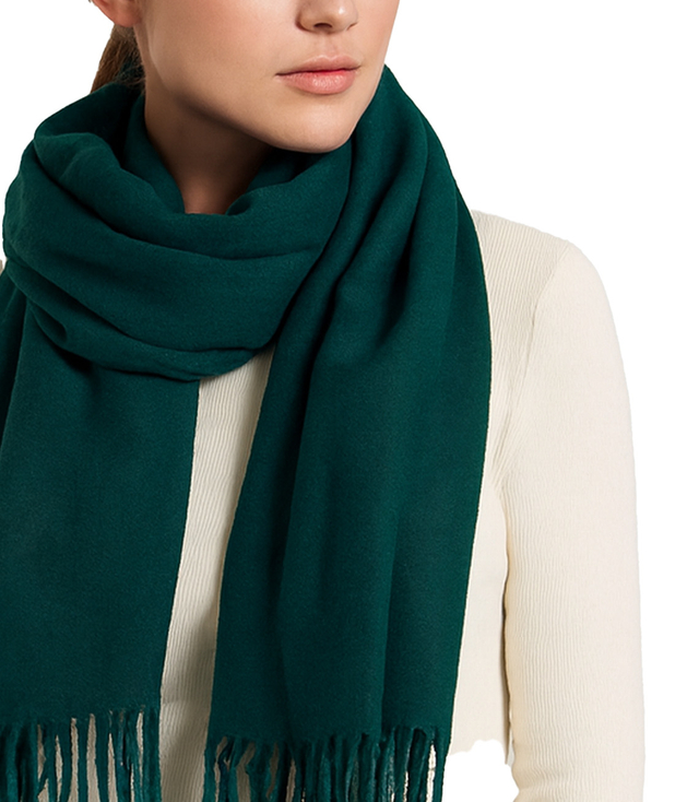 Šála Silná šála se střapci jednobarevná teplá měkká 200x70 cm