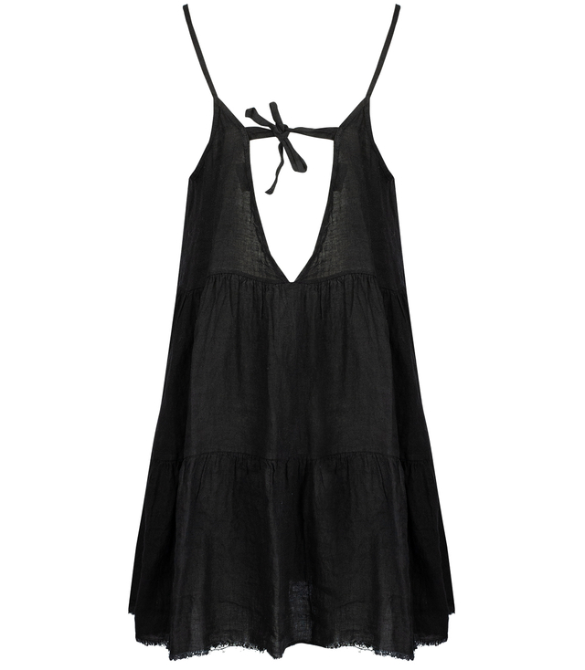 Letní plátěné šaty s otevřenými ramínky LANILA