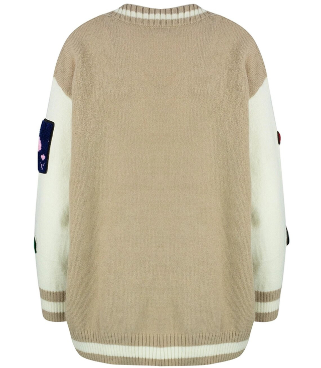 Krátký svetr se záplatami LUCKY