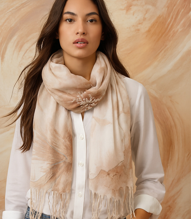 Dámská šála s květinovým vzorem 180x70