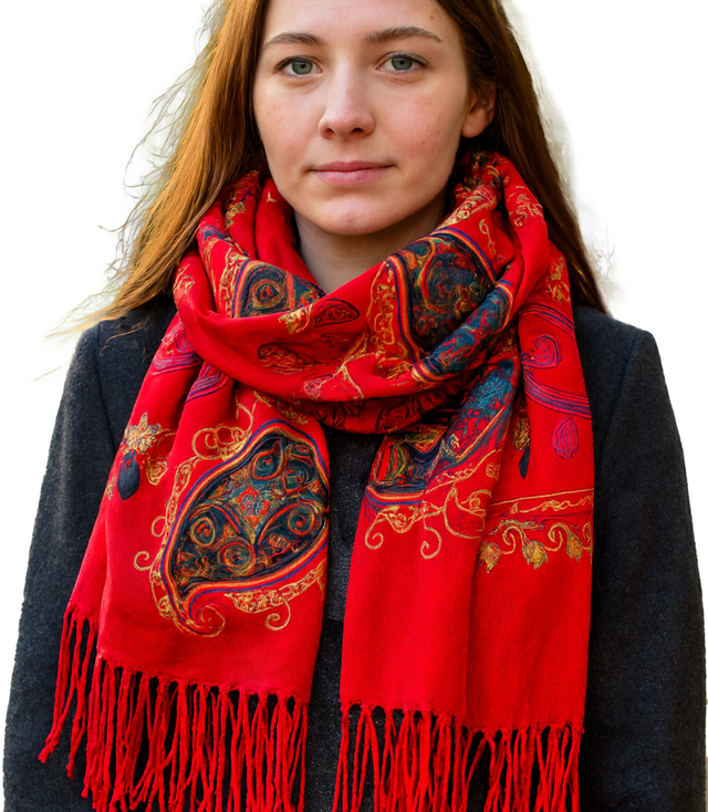 Dámský šátek s květinovým ornamentem stylový