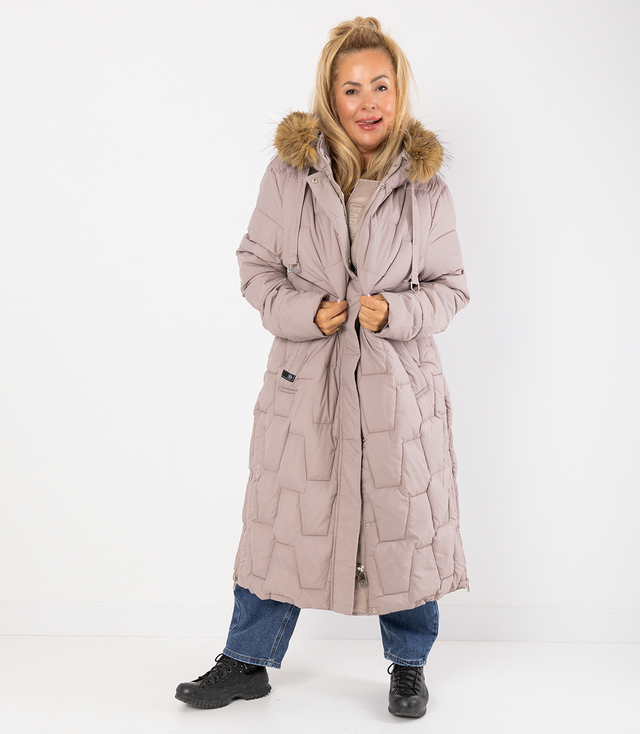 Dlouhá prošívaná zimní bunda URBAN LONG PUFF PLUS SIZE