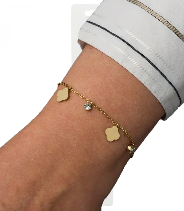 Elegantní zlatý dámský náramek z oceli