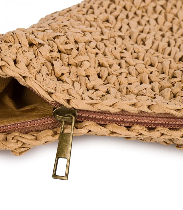 Půlkruhová boho kabelka s popruhem z ekokůže a zapínáním na zip