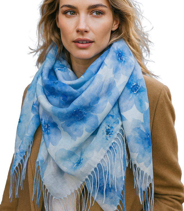 Dámská šála s květinovým vzorem 180x70