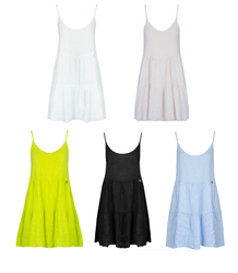 Letní plátěné šaty s otevřenými ramínky LANILA