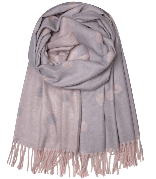 Tkaná šála šátek s puntíky 2 barvy