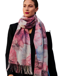 Dámská šála s květinovým vzorem 180x70