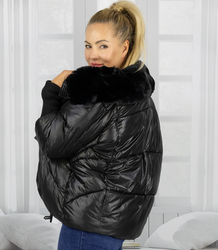 Zimní bunda s ozdobnou kožešinou na límci FIBI