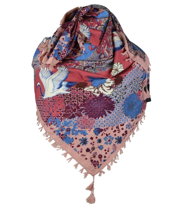 Velká šála FOLK horalský vzor Jeřábi